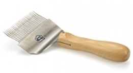 Ontzegelvork RVS extra breed met houten handvat
